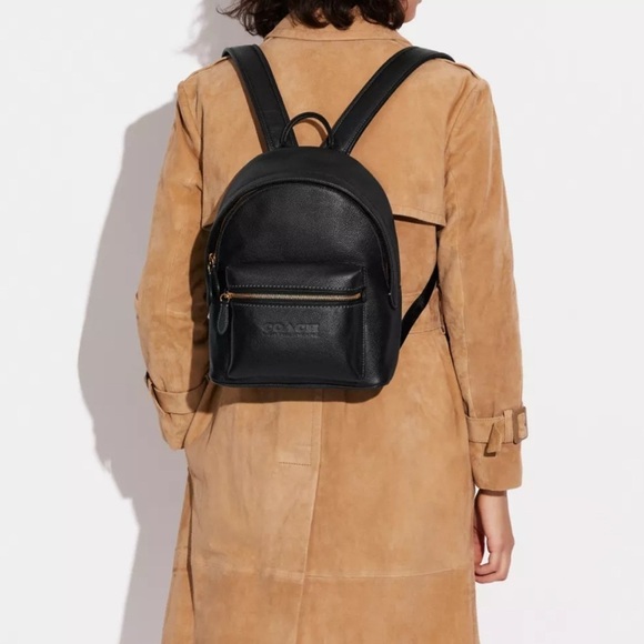 Coach Black Leather Backpack main image 14